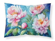 Load image into Gallery viewer, Peonies in Watercolor Fabric Standard Pillowcase – Artistic Decorative Front, White Back