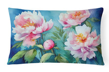 Load image into Gallery viewer, Peonies in Watercolor Fabric Decorative Pillow