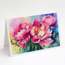 Load image into Gallery viewer, Peonies in Watercolor Greeting Cards -  Blank Note Cards – 8-Pack of Artist-Designed Cards with Envelopes