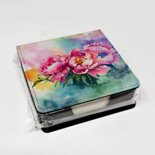 Load image into Gallery viewer, Peonies in Watercolor PU Leather Note Paper Holder