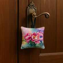 Load image into Gallery viewer, Peonies in Watercolor Hanging Square Fabric Ornament 3.5 × 3.5
