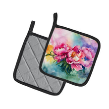 Load image into Gallery viewer, Peonies in Watercolor Pot Holders - Set of 2 Decorative Kitchen Helpers | Made in the USA