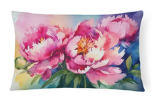 Load image into Gallery viewer, Peonies in Watercolor Fabric Decorative Pillow