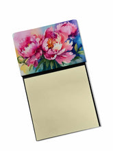 Load image into Gallery viewer, Peonies in Watercolor Sticky Note Holder- Refiilable Desk Accessory Note Pad