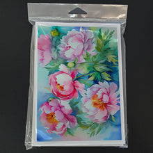Load image into Gallery viewer, Peonies in Watercolor Greeting Cards -  Blank Note Cards – 8-Pack of Artist-Designed Cards with Envelopes