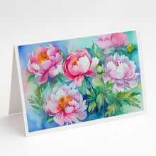 Load image into Gallery viewer, Peonies in Watercolor Greeting Cards -  Blank Note Cards – 8-Pack of Artist-Designed Cards with Envelopes