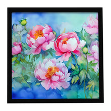 Load image into Gallery viewer, Peonies in Watercolor Framed Metal Print