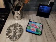 Load image into Gallery viewer, Peonies in Watercolor Pot Holders - Set of 2 Decorative Kitchen Helpers | Made in the USA