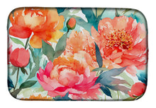 Load image into Gallery viewer, Peonies in Watercolor Dish Drying Mat