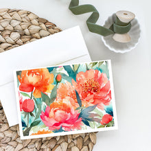 Load image into Gallery viewer, Peonies in Watercolor Greeting Cards -  Blank Note Cards – 8-Pack of Artist-Designed Cards with Envelopes