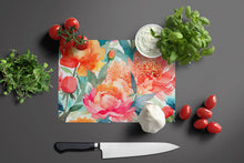 Load image into Gallery viewer, Peonies in Watercolor Glass Cutting Boards – Durable, Decorative Kitchen Art Large
