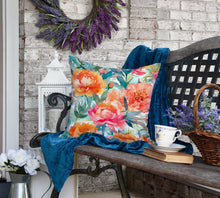 Load image into Gallery viewer, Peonies in Watercolor Throw Pillow