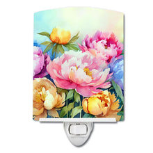 Load image into Gallery viewer, Peonies in Watercolor Ceramic Night Light