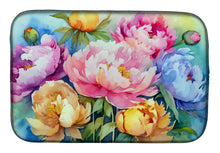 Load image into Gallery viewer, Peonies in Watercolor Dish Drying Mat