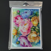 Load image into Gallery viewer, Peonies in Watercolor Greeting Cards -  Blank Note Cards – 8-Pack of Artist-Designed Cards with Envelopes