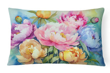 Load image into Gallery viewer, Peonies in Watercolor Fabric Decorative Pillow