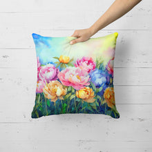 Load image into Gallery viewer, Peonies in Watercolor Throw Pillow