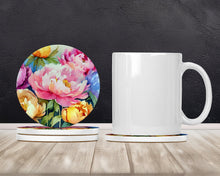 Load image into Gallery viewer, Peonies in Watercolor Large Sandstone Coasters Pack of 4