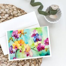 Load image into Gallery viewer, Orchids in Watercolor Greeting Cards -  Blank Note Cards – 8-Pack of Artist-Designed Cards with Envelopes
