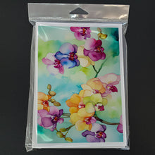 Load image into Gallery viewer, Orchids in Watercolor Greeting Cards -  Blank Note Cards – 8-Pack of Artist-Designed Cards with Envelopes
