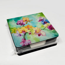 Load image into Gallery viewer, Orchids in Watercolor PU Leather Note Paper Holder