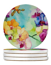 Load image into Gallery viewer, Orchids in Watercolor Large Sandstone Coasters Pack of 4