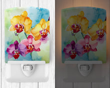 Load image into Gallery viewer, Orchids in Watercolor Ceramic Night Light
