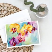 Load image into Gallery viewer, Orchids in Watercolor Greeting Cards -  Blank Note Cards – 8-Pack of Artist-Designed Cards with Envelopes