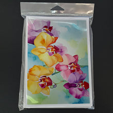 Load image into Gallery viewer, Orchids in Watercolor Greeting Cards -  Blank Note Cards – 8-Pack of Artist-Designed Cards with Envelopes