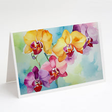 Load image into Gallery viewer, Orchids in Watercolor Greeting Cards -  Blank Note Cards – 8-Pack of Artist-Designed Cards with Envelopes