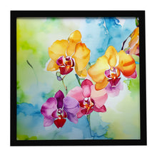 Load image into Gallery viewer, Orchids in Watercolor Framed Metal Print