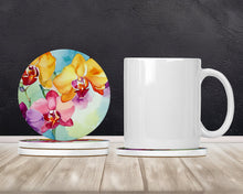 Load image into Gallery viewer, Orchids in Watercolor Large Sandstone Coasters Pack of 4