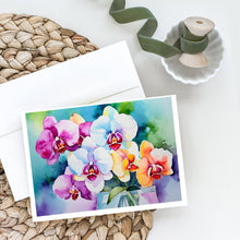 Load image into Gallery viewer, Orchids in Watercolor Greeting Cards -  Blank Note Cards – 8-Pack of Artist-Designed Cards with Envelopes