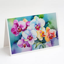 Load image into Gallery viewer, Orchids in Watercolor Greeting Cards -  Blank Note Cards – 8-Pack of Artist-Designed Cards with Envelopes