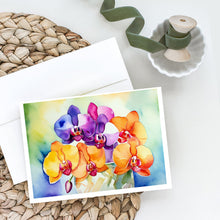 Load image into Gallery viewer, Orchids in Watercolor Greeting Cards -  Blank Note Cards – 8-Pack of Artist-Designed Cards with Envelopes
