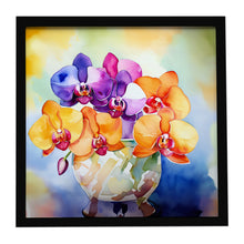 Load image into Gallery viewer, Orchids in Watercolor Framed Metal Print