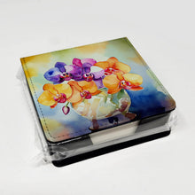 Load image into Gallery viewer, Orchids in Watercolor PU Leather Note Paper Holder