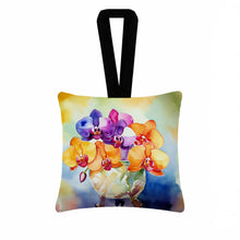 Load image into Gallery viewer, Orchids in Watercolor Hanging Square Fabric Ornament 3.5 × 3.5
