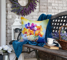 Load image into Gallery viewer, Orchids in Watercolor Throw Pillow