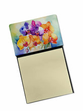 Load image into Gallery viewer, Orchids in Watercolor Sticky Note Holder- Refiilable Desk Accessory Note Pad
