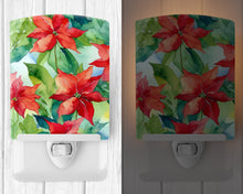 Load image into Gallery viewer, Poinsettias in Watercolor Ceramic Night Light