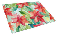 Load image into Gallery viewer, Poinsettias in Watercolor Glass Cutting Boards – Durable, Decorative Kitchen Art Large