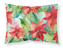 Load image into Gallery viewer, Poinsettias in Watercolor Fabric Standard Pillowcase – Artistic Decorative Front, White Back