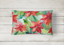 Load image into Gallery viewer, Poinsettias in Watercolor Fabric Decorative Pillow