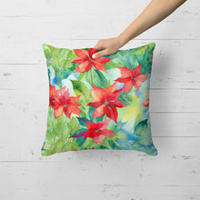 Load image into Gallery viewer, Poinsettias in Watercolor Throw Pillow