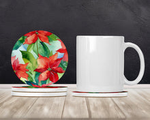 Load image into Gallery viewer, Poinsettias in Watercolor Large Sandstone Coasters Pack of 4