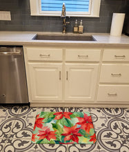 Load image into Gallery viewer, Poinsettias in Watercolor Memory Foam Kitchen Mat