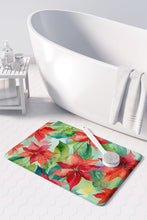 Load image into Gallery viewer, Poinsettias in Watercolor Memory Foam Kitchen Mat