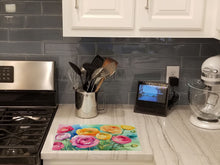 Load image into Gallery viewer, Ranunculus in Watercolor Glass Cutting Boards – Durable, Decorative Kitchen Art Large