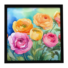Load image into Gallery viewer, Ranunculus in Watercolor Framed Metal Print